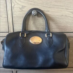 Roberto Cavalli Black Leather with Gold Emblem authentic